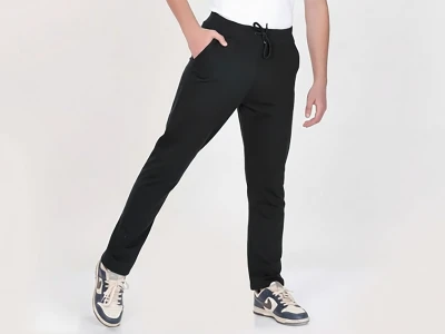 Toptan YOYO Siyah Renk Düz Paça Unisex Kompakt Okul Pantolon  - Toptan Çocuk Giyim Beniz Kids