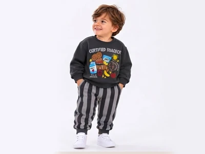 Toptan BICIR KİDS Snacker Baskılı Erkek Takım - Toptan Çocuk Giyim Beniz Kids