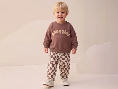 Toptan BUPPER Snuggles Nakışlı Erkek Bebek Takım - Toptan Çocuk Giyim Beniz Kids