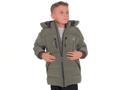 Toptan ROBİN Sport Baskılı Cepli Fermuarlı Kapşonlu Erkek Mont  - Toptan Çocuk Giyim Beniz Kids