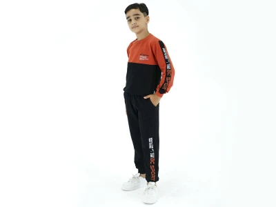 Toptan BICIR KİDS Sport Baskılı Erkek Takım  SİYAH - Beniz Bebe