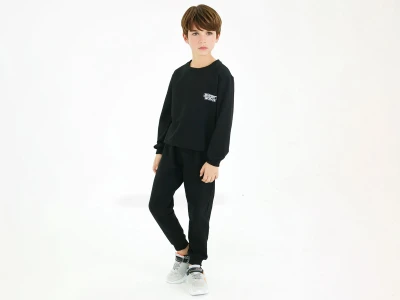 Toptan BICIR KİDS Sport Wear Baskılı Erkek Takım  SİYAH - Beniz Bebe