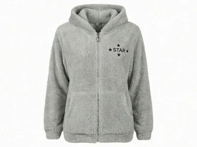 Toptan STAR POP Star Nakışlı Well Soft Peluş Erkek Hırka - Toptan Çocuk Giyim Beniz Kids