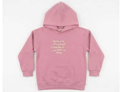 Toptan CMK Sthing Baskılı 3 İp Şardonlu Kız Sweat  PEMBE - Beniz Bebe