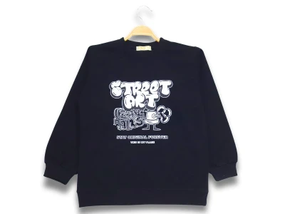 Toptan DIGIDIK KİDS Street Baskılı 2 İp Erkek Sweat  LACİVERT - Beniz Bebe