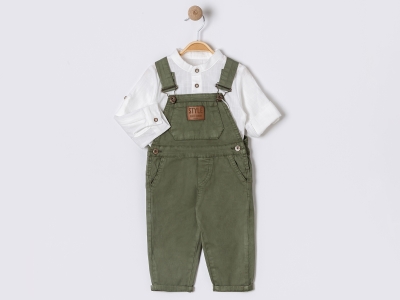 Toptan ORYEDA Style Armalı Erkek Salopet İkili Set HAKİ - Beniz Bebe