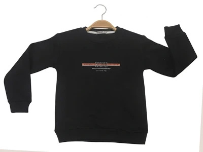 Toptan TANEM KİDS Style Baskılı Şardonlu 3 İp Erkek Sweat SİYAH - Beniz Bebe