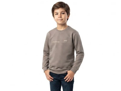 Toptan TANEM KİDS Swo Baskılı Erkek Sweat  KAHVERENGİ - Beniz Bebe