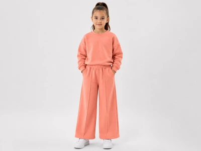 Toptan İNCİLAY Taş Detaylı Çizgili Cepli 3 İp Kız Takım  - Toptan Çocuk Giyim Beniz Kids