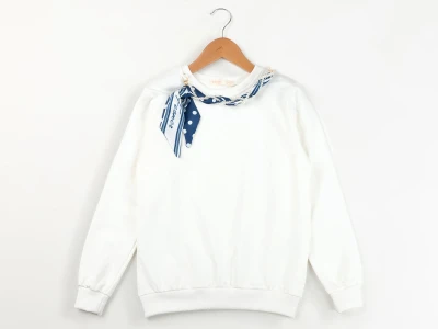 Toptan ENJOY BABY Taş Detaylı Fularlı 2 İp Şardonlu Kız Sweat  - Toptan Çocuk Giyim Beniz Kids