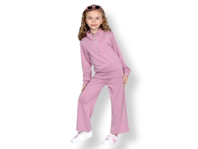 Toptan BURÇ BEBE Taş İşlemeli Kız Takım PEMBE - Beniz Bebe