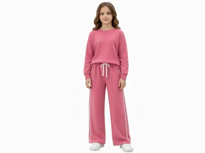 Toptan GİYDROP Taşlı Çizgili Oysho Kız Takım  - Toptan Çocuk Giyim Beniz Kids