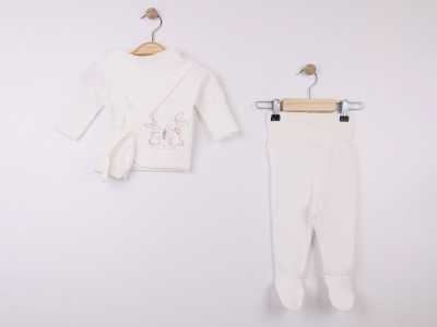 Tavşan Baskılı Kız Bebe Yeni Doğan 5li Set