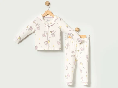 Tavşan Baskılı Kız Pijama Takım