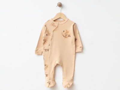 Tavşan Baskılı Unisex Bebe Tulum