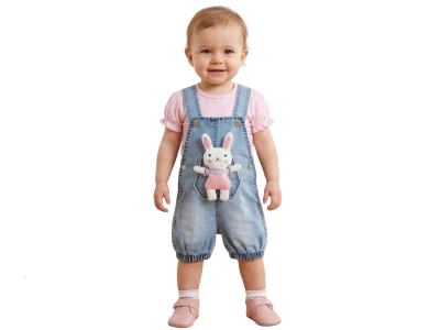 Tavşan Figürlü Kız Bebe Takım