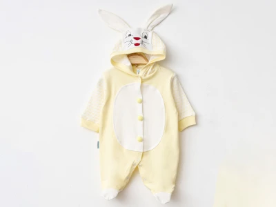 Tavşan Nakışlı Kız Bebe Tulum