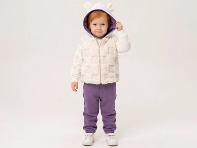 Toptan BEBLY Teddy Detay 3'lü Kız Bebek Takım - Toptan Çocuk Giyim Beniz Kids