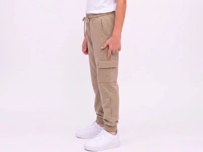 Toptan MİSS MODEL Tek Komando Cepli 2 İp Unisex Okul Tek Alt BEJ - Beniz Bebe