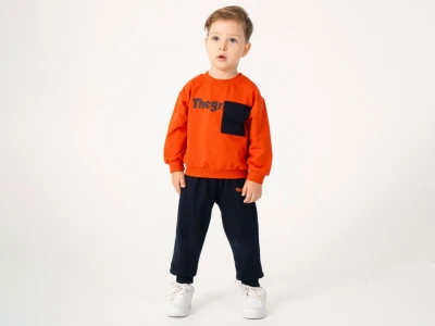 Toptan POYRAZ The Baskılı 2 İp Erkek Takım - Toptan Çocuk Giyim Beniz Kids