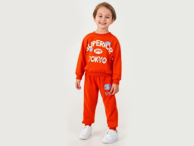 Toptan POYRAZ Tokyo Baskılı Erkek Takım  - Toptan Çocuk Giyim Beniz Kids