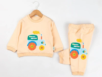 Toptan COMİX Traktör Baskılı Erkek Bebe Takım SOMON - Beniz Bebe