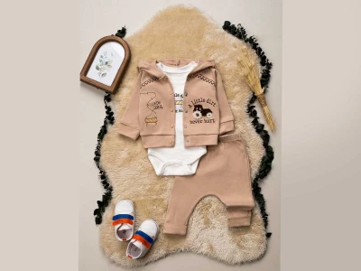 Traktör Nakışlı Erkek Bebe Takım 
