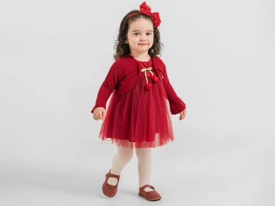 Toptan COCOSİSS Triko Hırkalı Elbise - Toptan Çocuk Giyim Beniz Kids