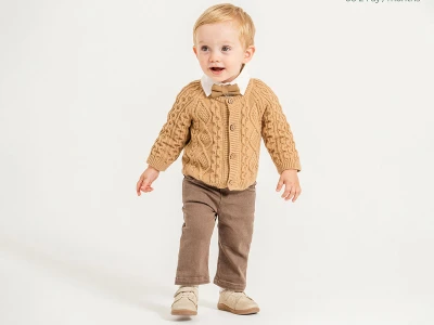 Toptan COCOSİSS Triko Hırkalı Papyonlu Üçlü Erkek Bebe Takım - Toptan Çocuk Giyim Beniz Kids