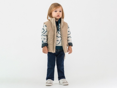 Triko Kazaklı ve Yelekli 4 ü Erkek Bebe Takım