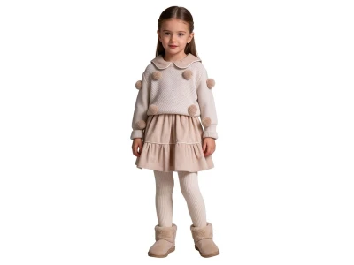 Toptan AYD KİDS Trikolu Kız Çocuk Elbise - Toptan Çocuk Giyim Beniz Kids