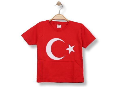 Türk Bayrağı Ay Yıldız Baskılı Unisex Tişört