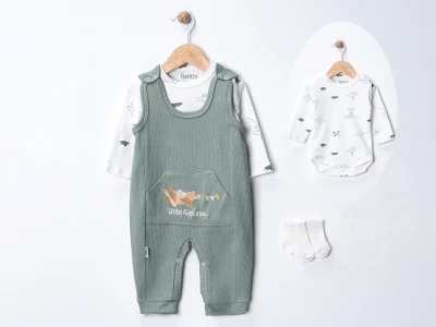 Uçak Baskılı Çoraplı Erkek Bebe Tulum 