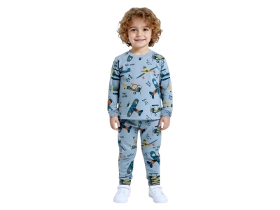 Uçak Desenli Erkek Pijama Takım
