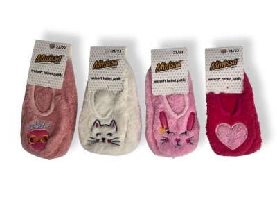 Nakışlı Welsoft Peluş Kız Babet Patik