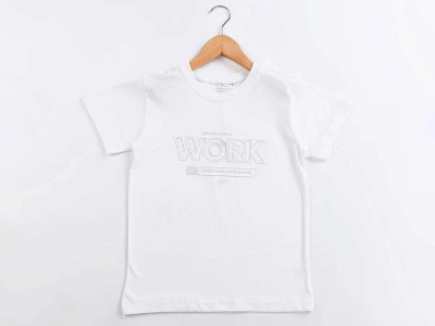 Work Baskılı Erkek Tişört 