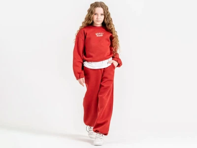Toptan ÖZ BEBE Worst Baskılı 3 İp Şardonlu Kız Takım  - Toptan Çocuk Giyim Beniz Kids