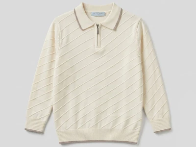 Toptan METEX Yan Çizgili Fermuarlı Triko Erkek Sweat - Toptan Çocuk Giyim Beniz Kids