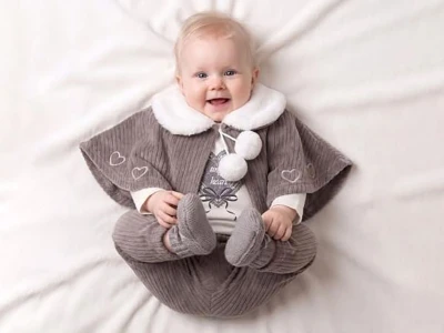 Toptan ELCİ BABY Yarasa Kol Detay 3'lü Kız Bebek Takım KOYUKAHVE - Beniz Bebe