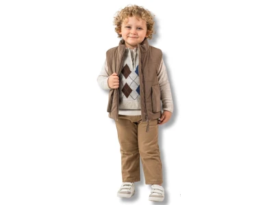 Yelekli Kazak 4lü Erkek Takım