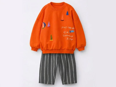 Toptan LUCCO Yelken Baskılı 3 İp Şardonsuz Erkek Takım - Toptan Çocuk Giyim Beniz Kids