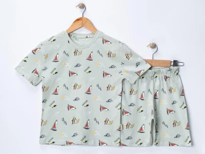Yelken Desenli Erkek Pijama Takım