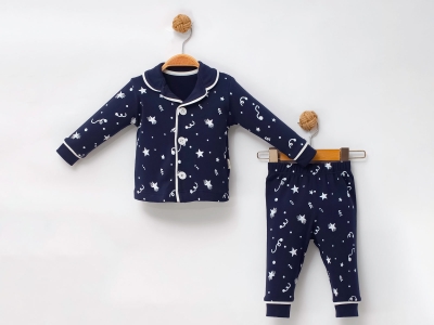 Yıldız Desenli Unisex Bebe Pijama Takım