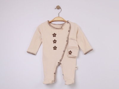 Yıldız Nakışlı Kız Bebe  Tulum
