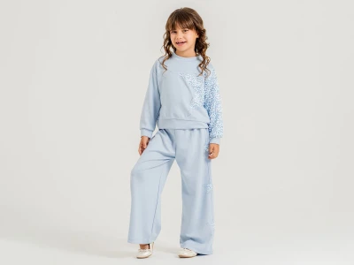 Toptan ALPİDS Yıldız Pul Nakışlı Oysho Kız Takım - Toptan Çocuk Giyim Beniz Kids