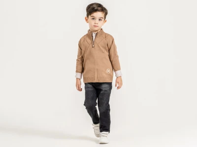 Toptan YAVRUCAK Yk Detay 3'lü Erkek Çocuk Takım Light Brown - Beniz Bebe