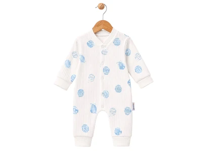Yumurta Baskılı Erkek Bebe Tulum 