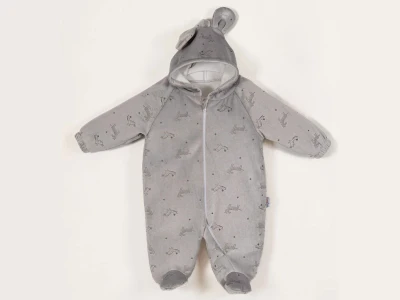Toptan MY BERRY Zebra Nakış Desenli Şapkalı Fermuarlı Erkek Bebe Tulum  - Toptan Çocuk Giyim Beniz Kids