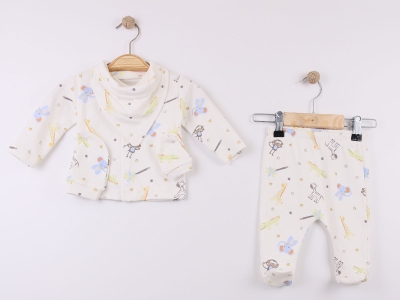 Zürafa Desenli Erkek Bebe 5li Set
