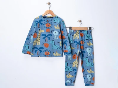 Zürafa Desenli Erkek Pijama Takım